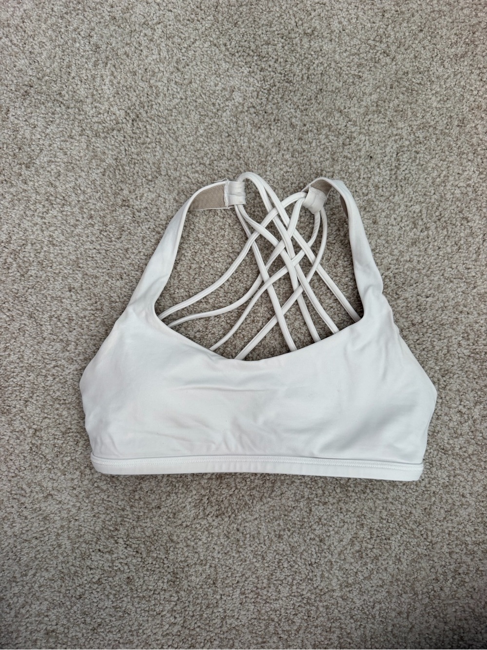 lululemon athletica White Crisscross Strappy Sports Bra